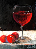 Wine Glass & Cherries